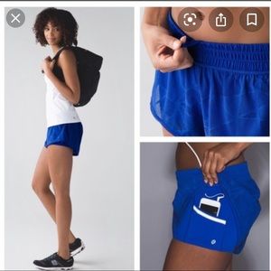 Lululemon Blue city sky run shorts
